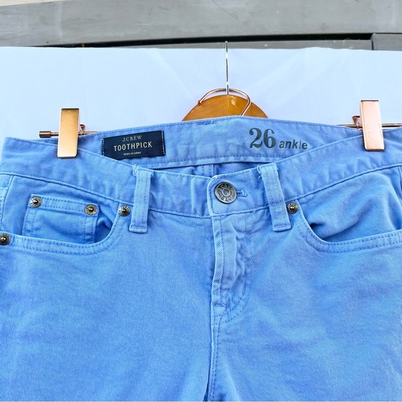 J.CREW | TOOTHPICK ANKLE CROPPED JEANS IN PERIWINKLE SIZE 26 - Picture 3 of 4